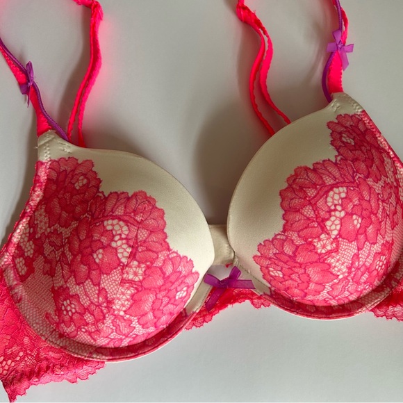 🩷VICTORIA SECRET CLASSIC PUSH UP LACE PINK ADJUSTABLE BRA SIZE 34B TRENDING - Picture 6 of 10